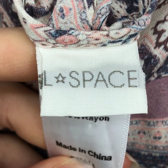 L*Space Remini hi-lo cream pink printed thin rayon maxi dress / cover-up SP - Picture 5 of 16